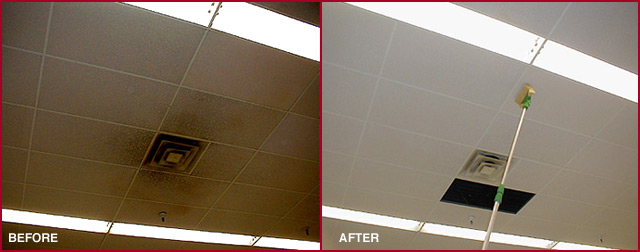 Ceiling Cleaning - Before and After